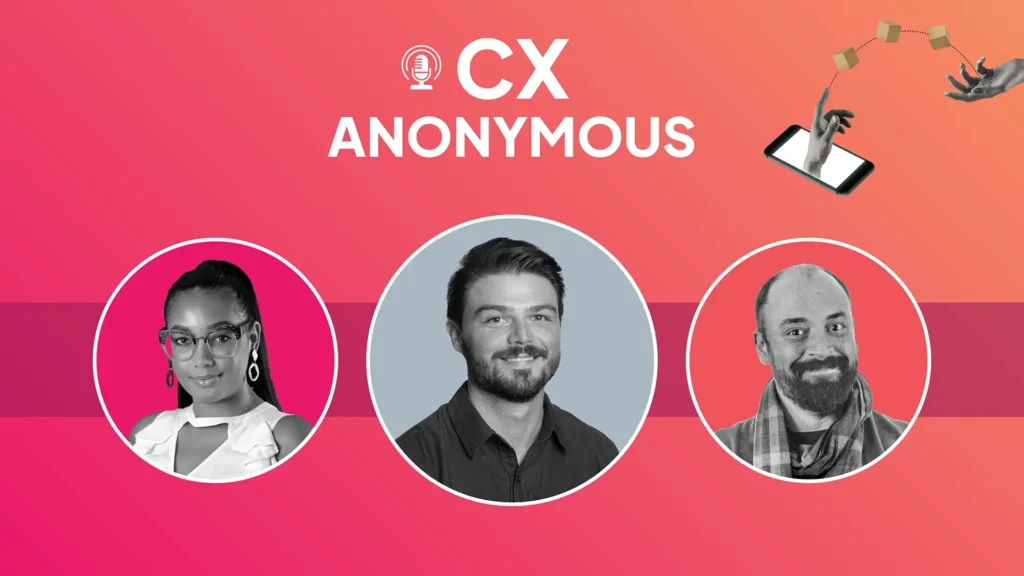 cover for the CX anonymous podcast, the stakeholder game